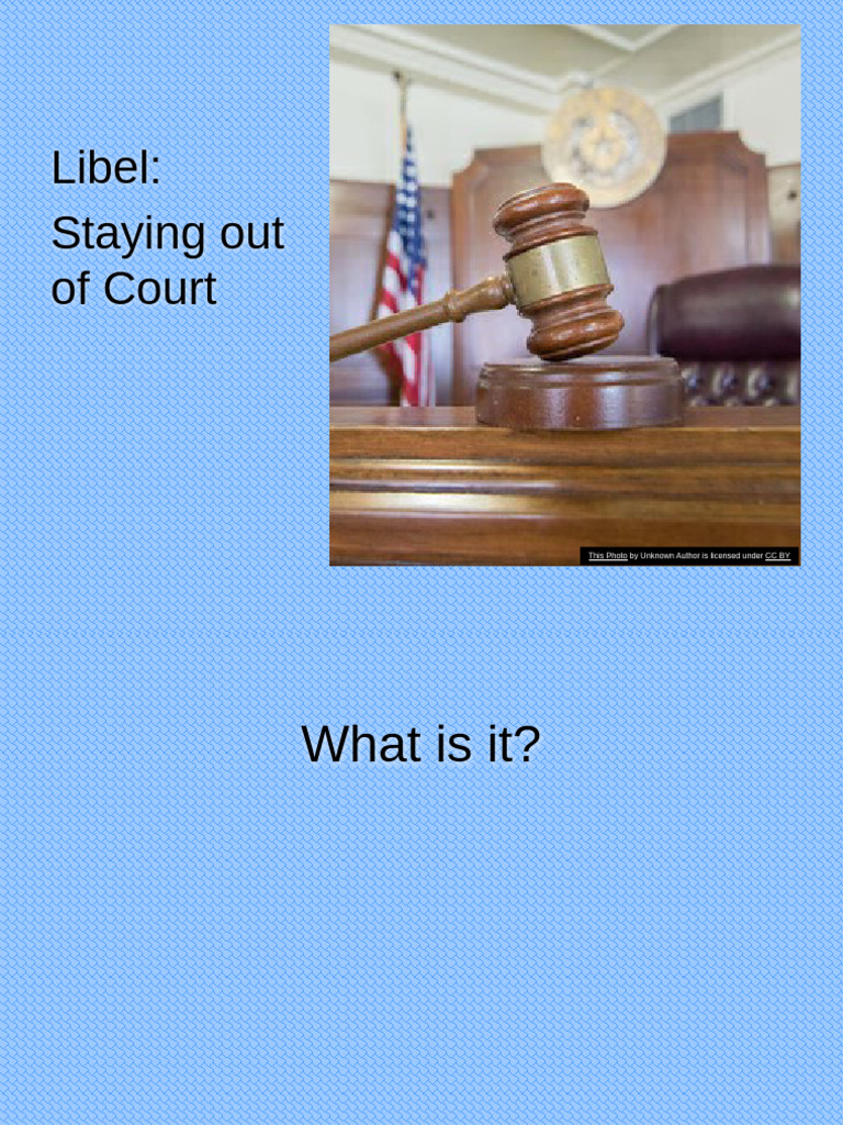 Libel PPT Fall 2024 | PDF | Defamation | Negligence