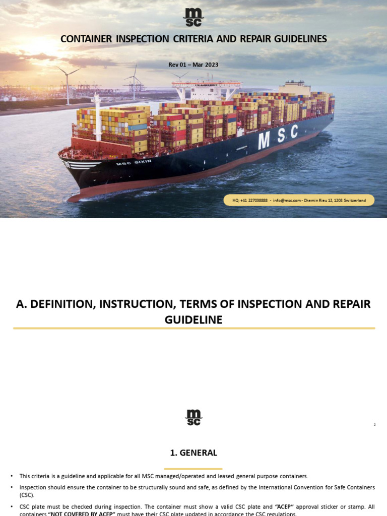 MSC Container Inspection Guidelines | PDF | Screw | Welding