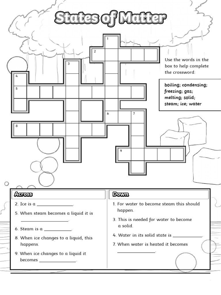 State of Matter - Crossword BW-1 | PDF