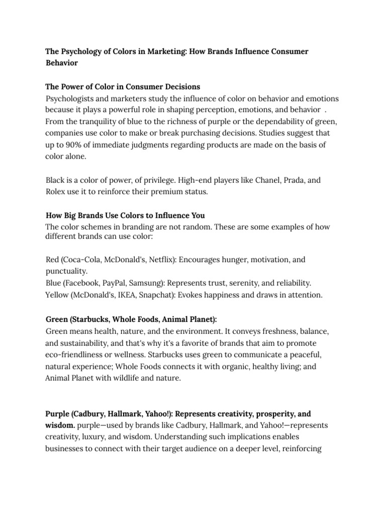 The Psychology of Colors in Marketing How Brands Influence ...