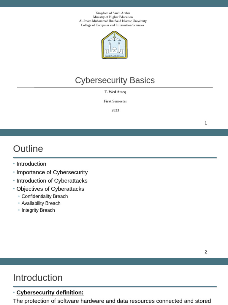 Cybersecurity Basics Overview | PDF | Security | Computer Security