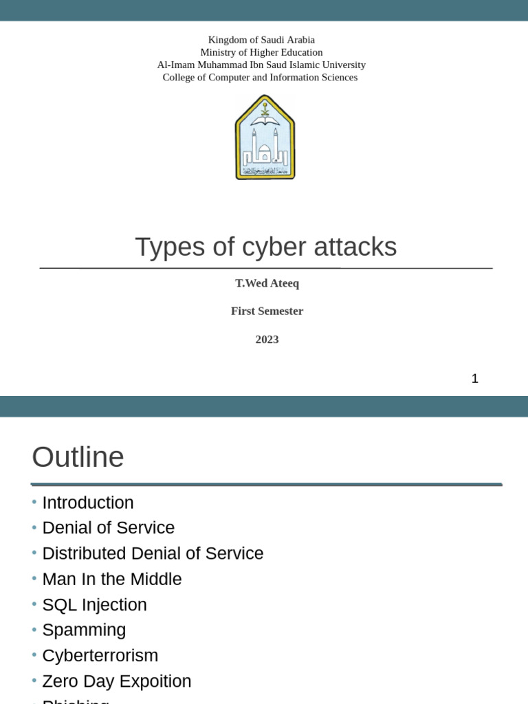 Types of Cyber Attacks Explained | PDF | Phishing | Denial Of Service ...