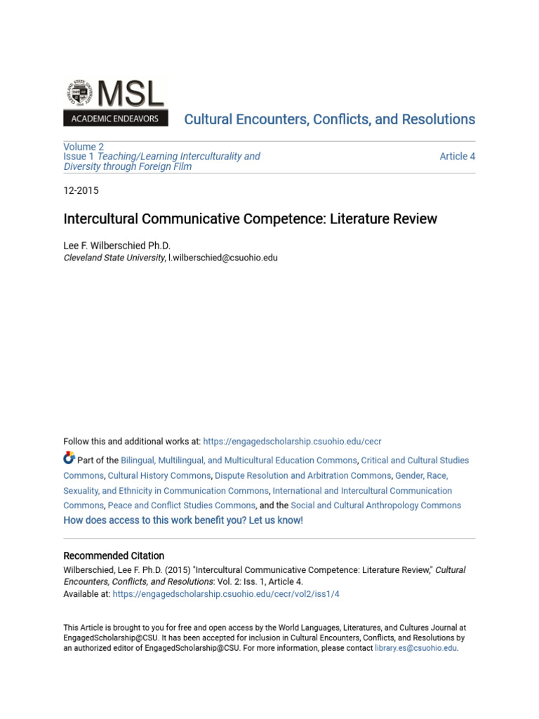 Intercultural Communicative Competence Review | PDF | Educational ...