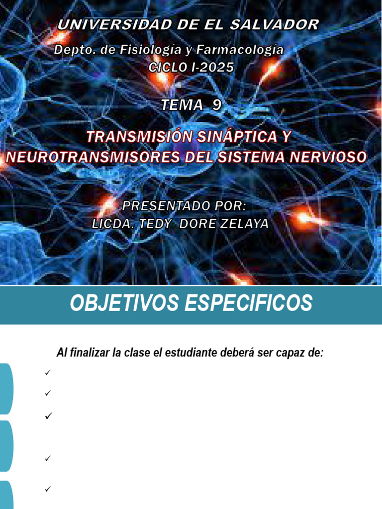 Transmisión Sináptica y Neurotransmisores | PDF | Sinapsis | Sinapsis ...