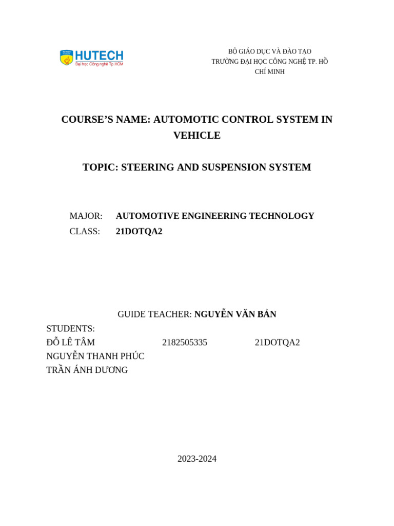 Steering System Components Overview | PDF | Steering | Gear