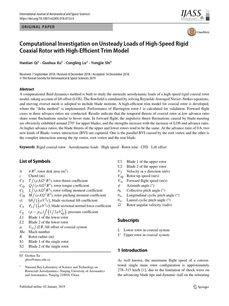 10.1007@s42405 018 0133 0 | PDF | Helicopter Rotor | Computational ...