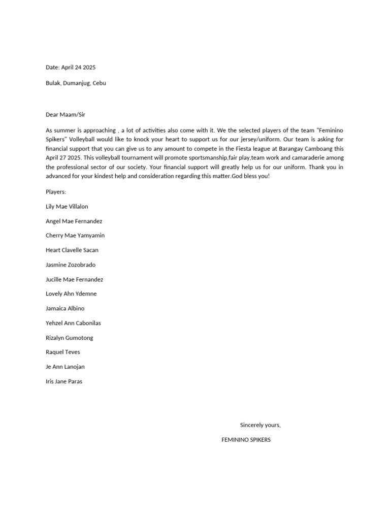 Solicitation Letter | PDF