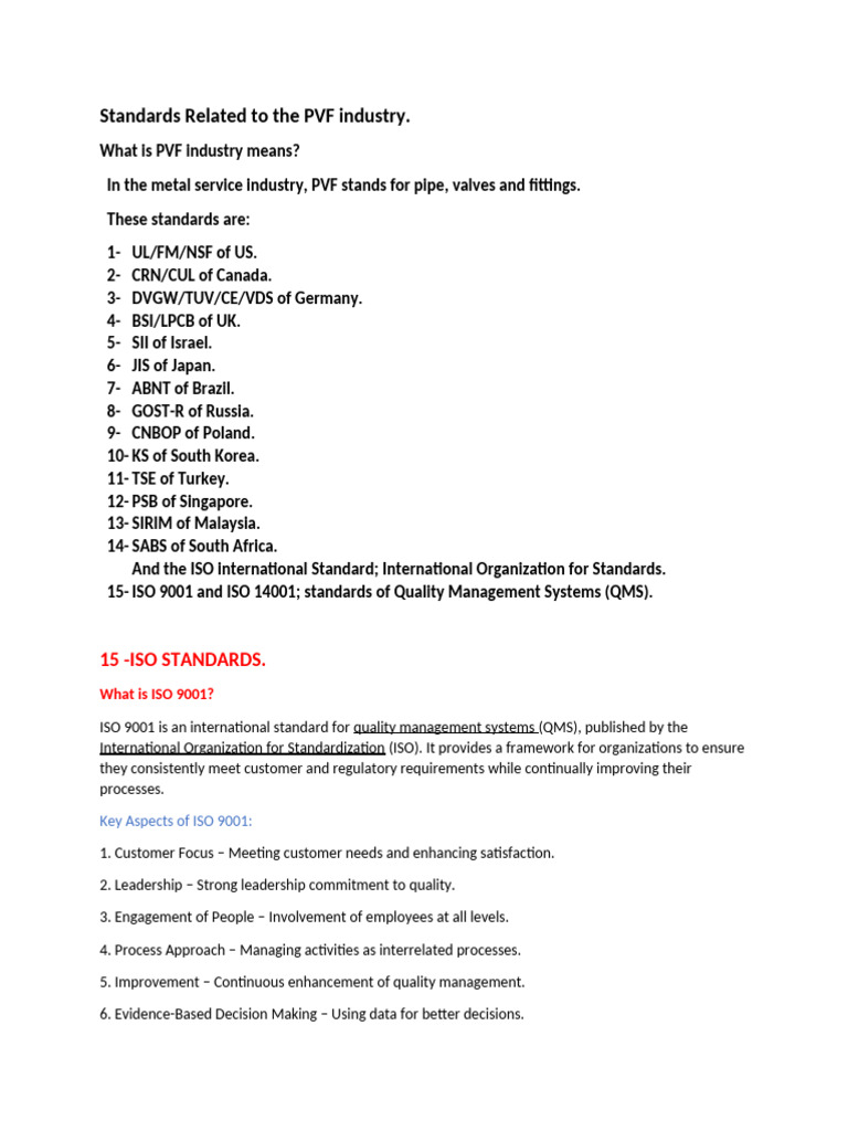 International Standards & Certificates | PDF