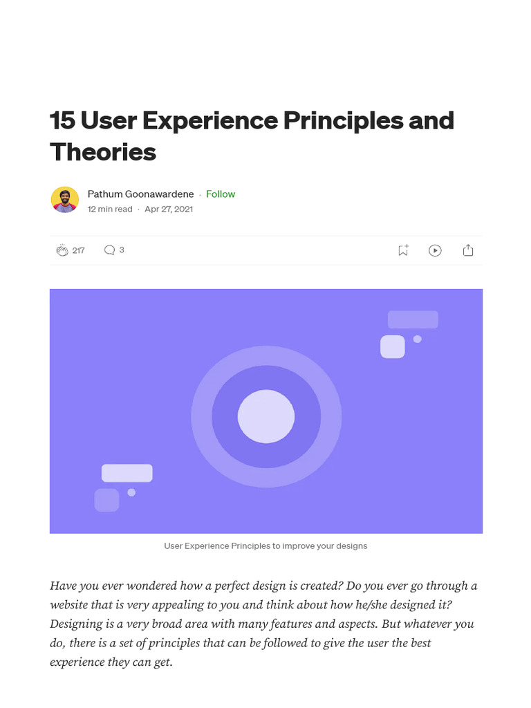 15 User Experience Principles and Theories - by Pathum Goonawardene ...