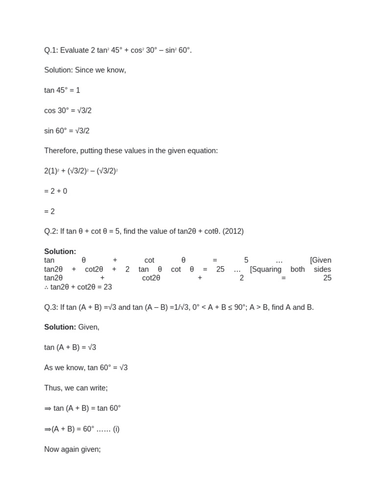 Introduction To Trignometry Pdf