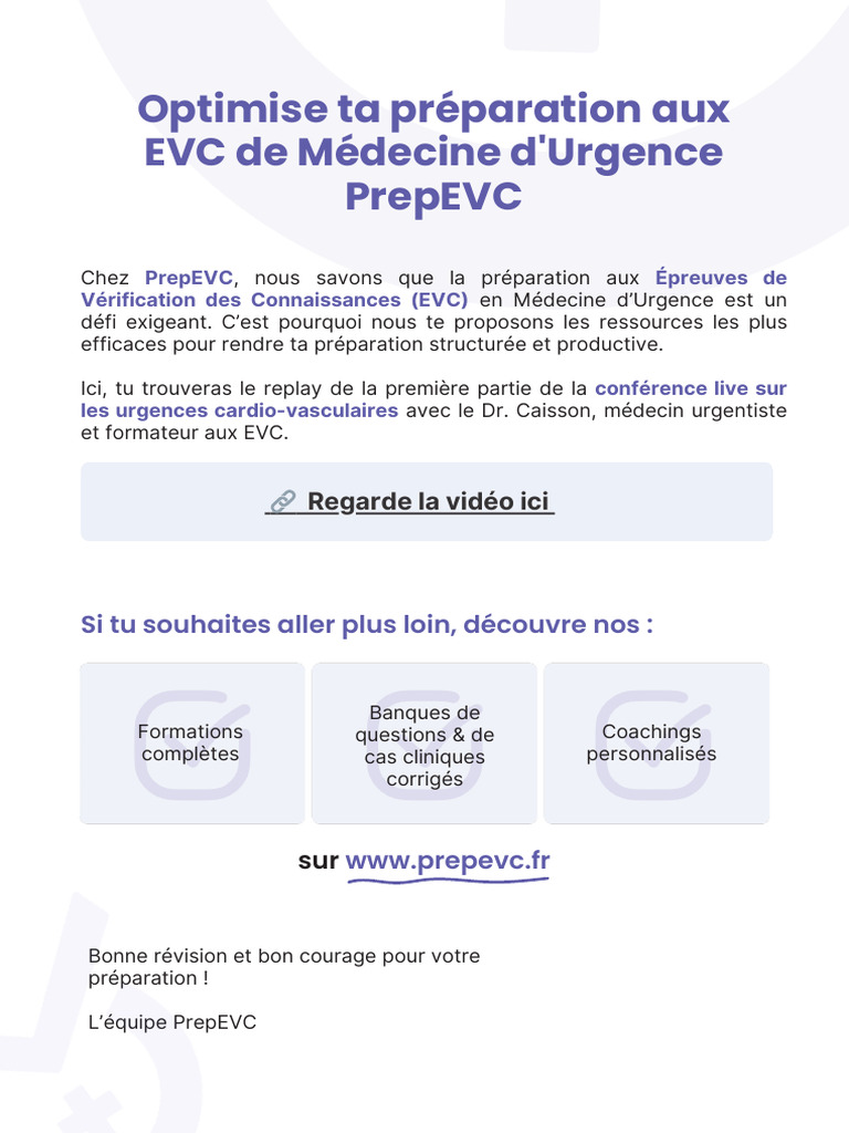 Préparation EVC Médecine d'Urgence | PDF