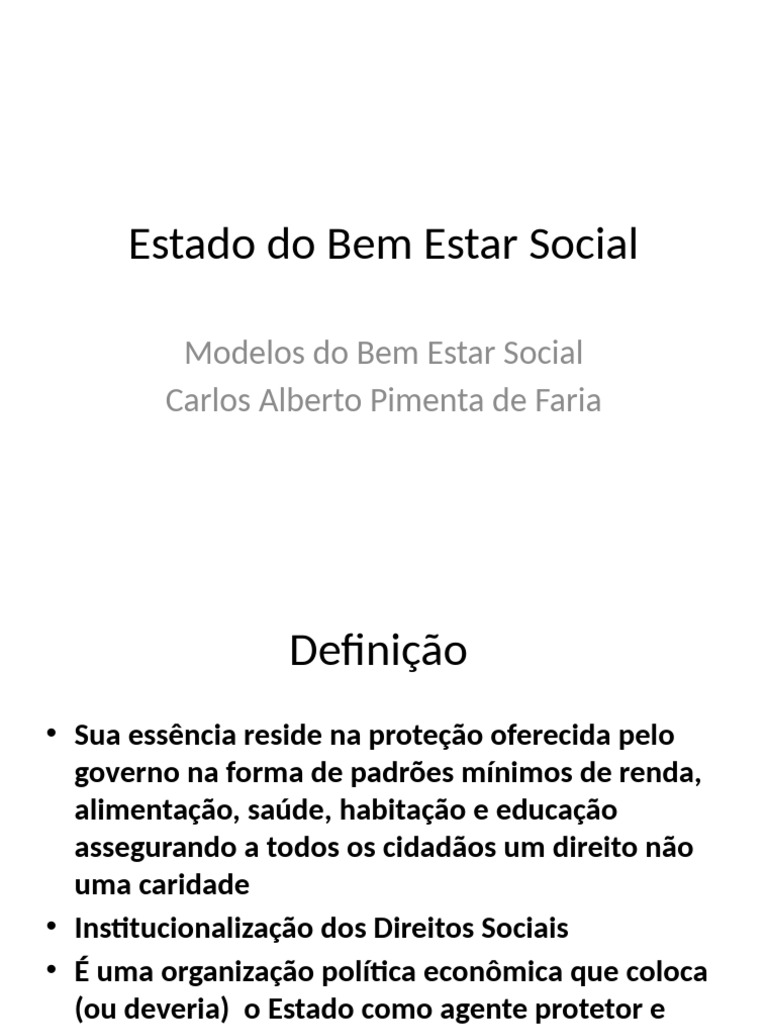 Estado Do Bem Estar Social | PDF | Estado de bem-estar social | Estado