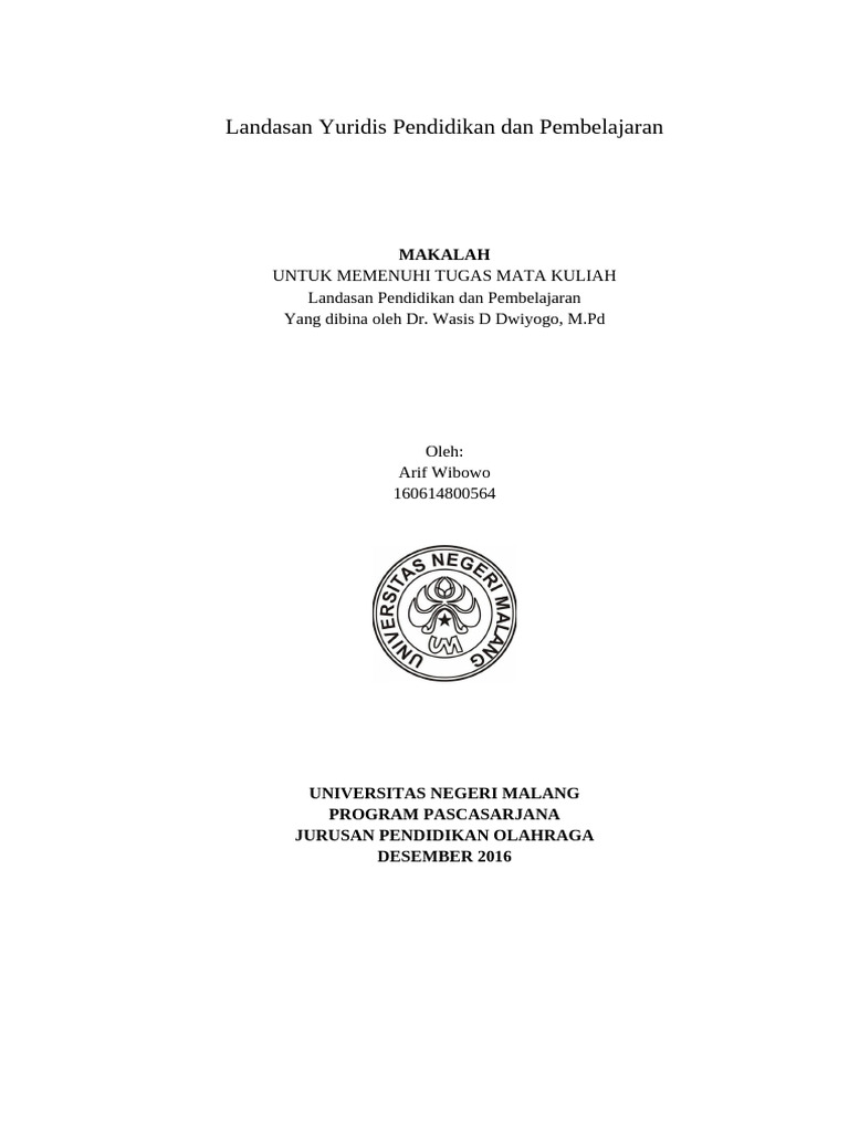 Landasan Yuridis Pendidikan Nasional | PDF