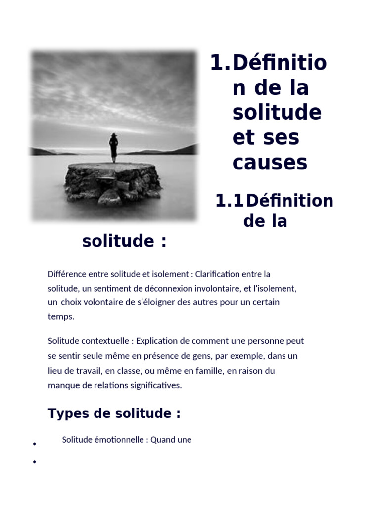 Définition et causes de la solitude | PDF | Solitude | Anxiété