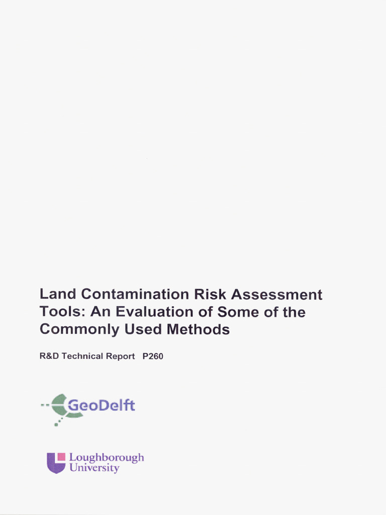2000 WRC UK Land Contaminaton Risk Assessment Tools - An Evaluation of ...