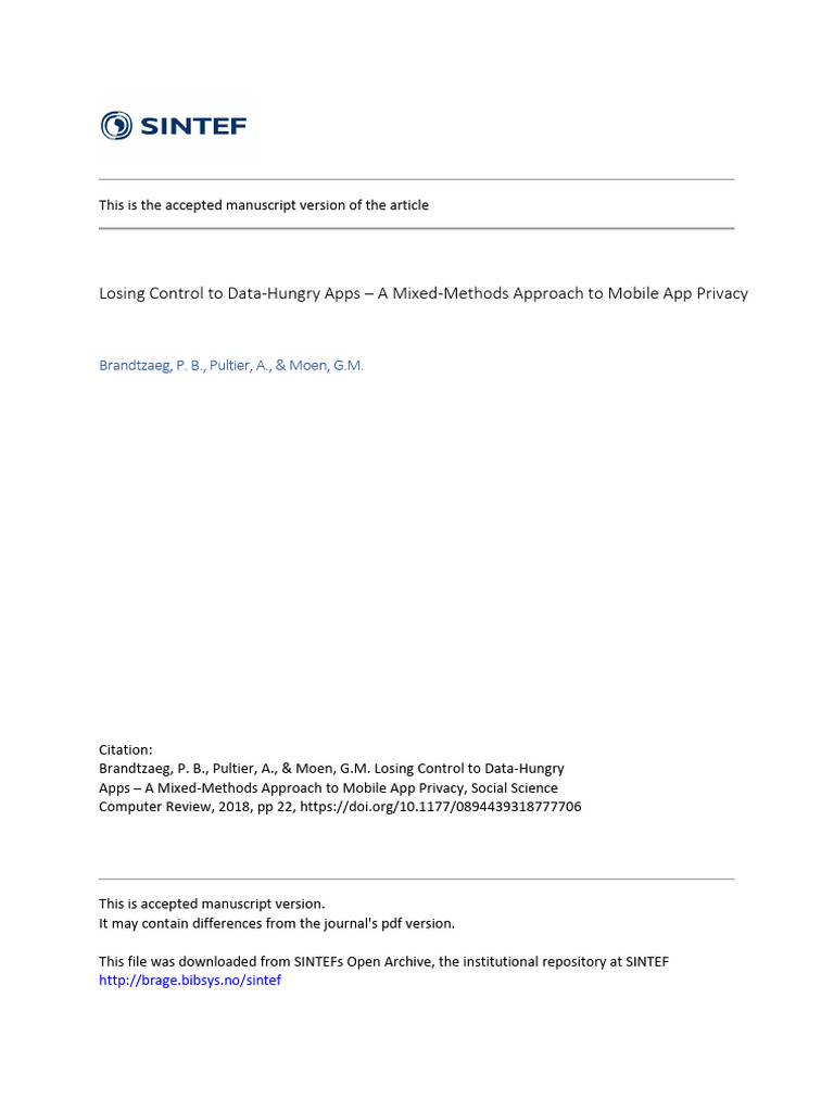 Mobile App Privacy: User Control Issues | PDF | Privacy | Mobile App
