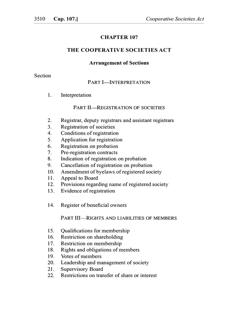 Cooperative Societies Act Overview | PDF | Audit | Auditor's Report