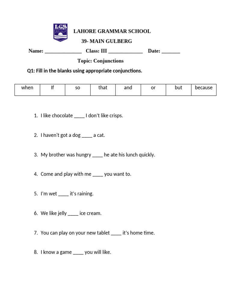 Conjunctions | PDF