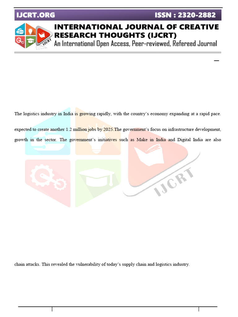 IJCRT2307392 | PDF | Logistics | Internet Of Things