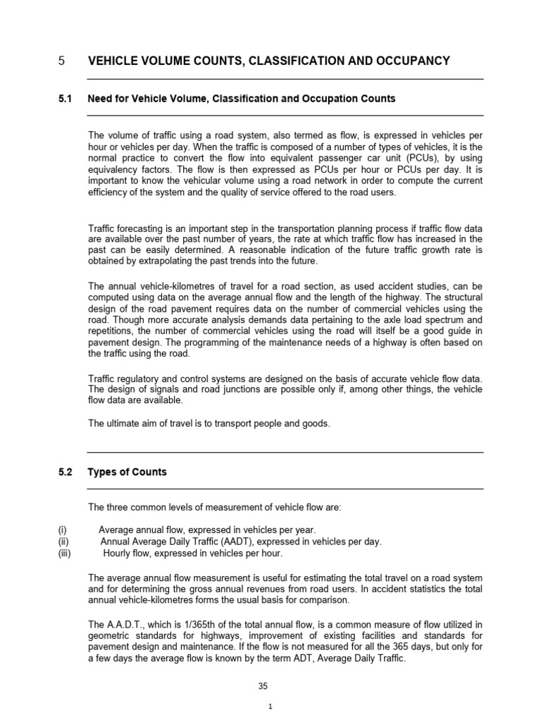 Vehicle Volume and Classification Counts | PDF | Traffic | Road