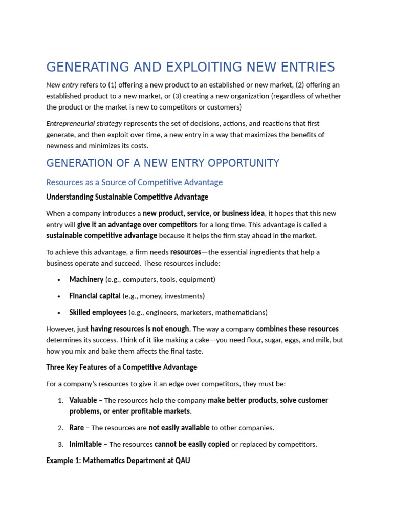 Lesson 4 Entrepreneurial Strategy Pdf Competitive Advantage Knowledge