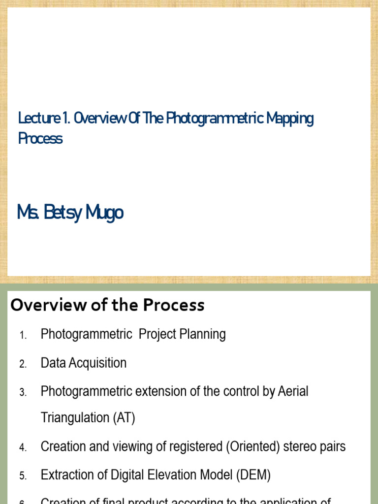 Overview of Photogrammetric Mapping | PDF | Geographic Information ...