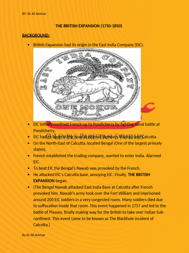 British Expansion in India (1750-1850) | PDF | British Raj | British India