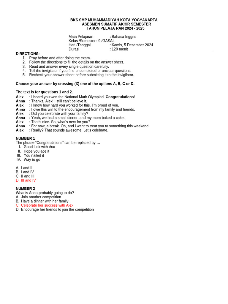English Exam for 9th Grade Students | PDF | Bullying | Dolphin