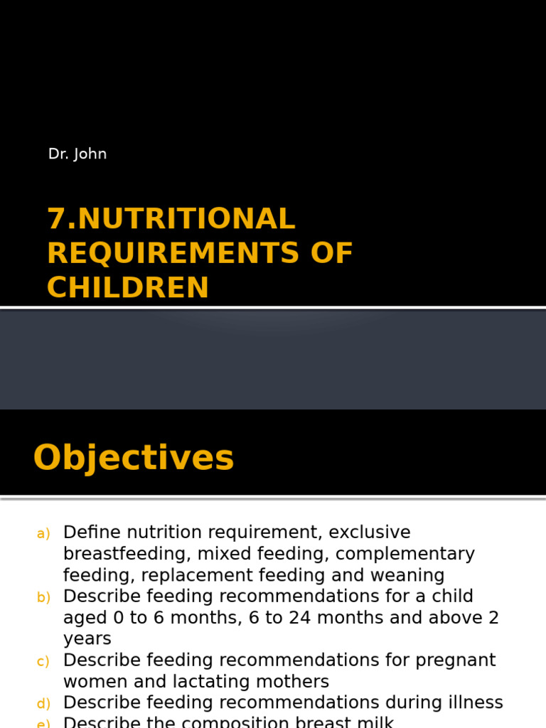 Nutritional Guidelines for Children | PDF | Breastfeeding | Breast Milk