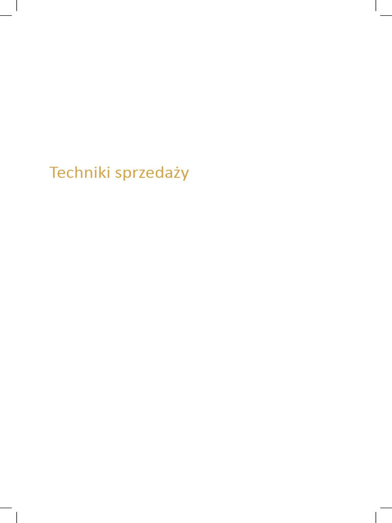 Techniki Sprzedaży | PDF
