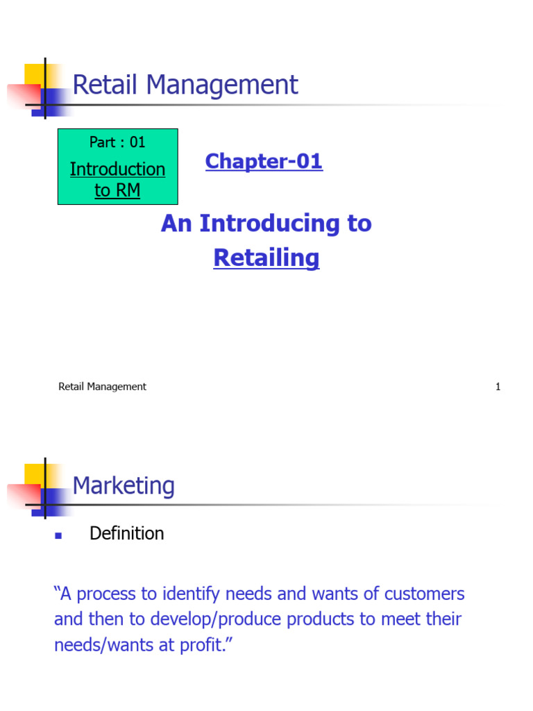 Retail Management Overview and Strategies | PDF | Retail | Logistics