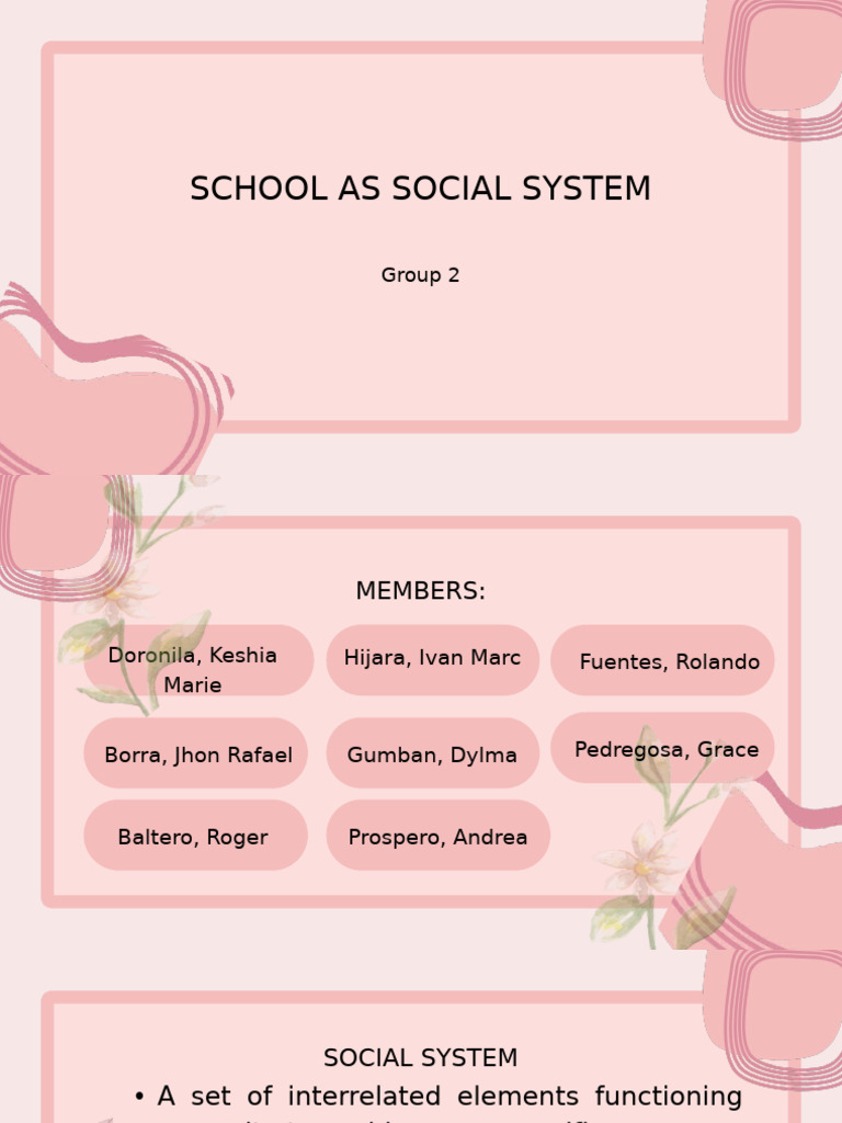School As Social System | PDF | System | Feedback
