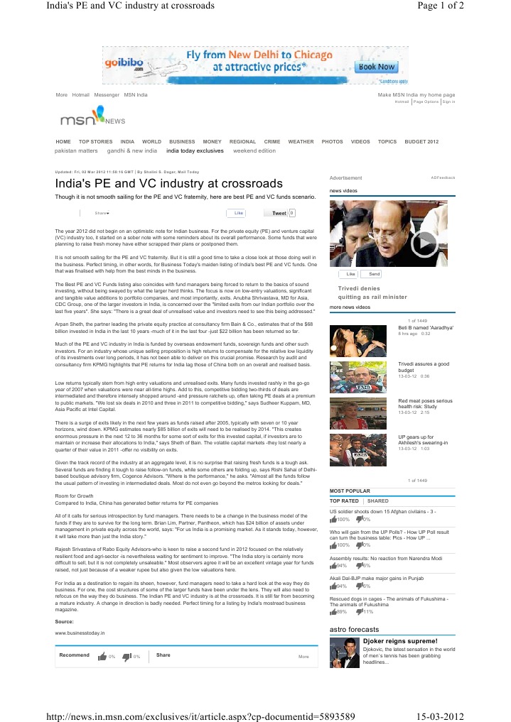 Venture Industry in India | PDF | Venture Capital | Corporate Finance