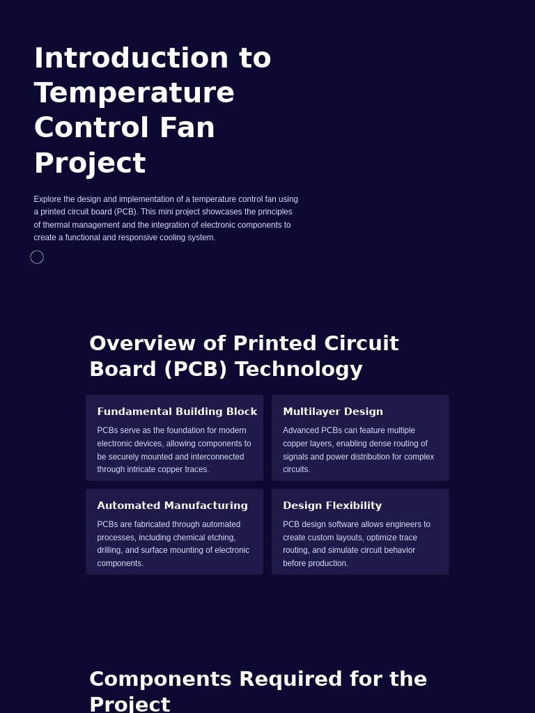 Introduction To Temperature Control Fan Project | PDF | Printed Circuit ...