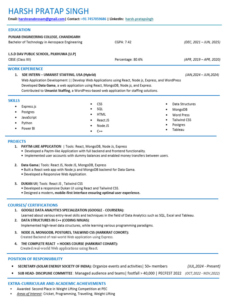 Aerospace Engineering Student Profile | PDF | Web Application ...