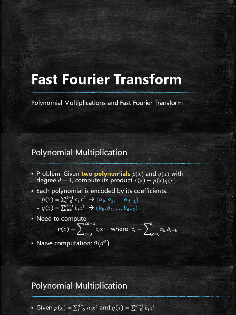 Slides06 FFT | PDF | Fast Fourier Transform | Algorithms And Data ...
