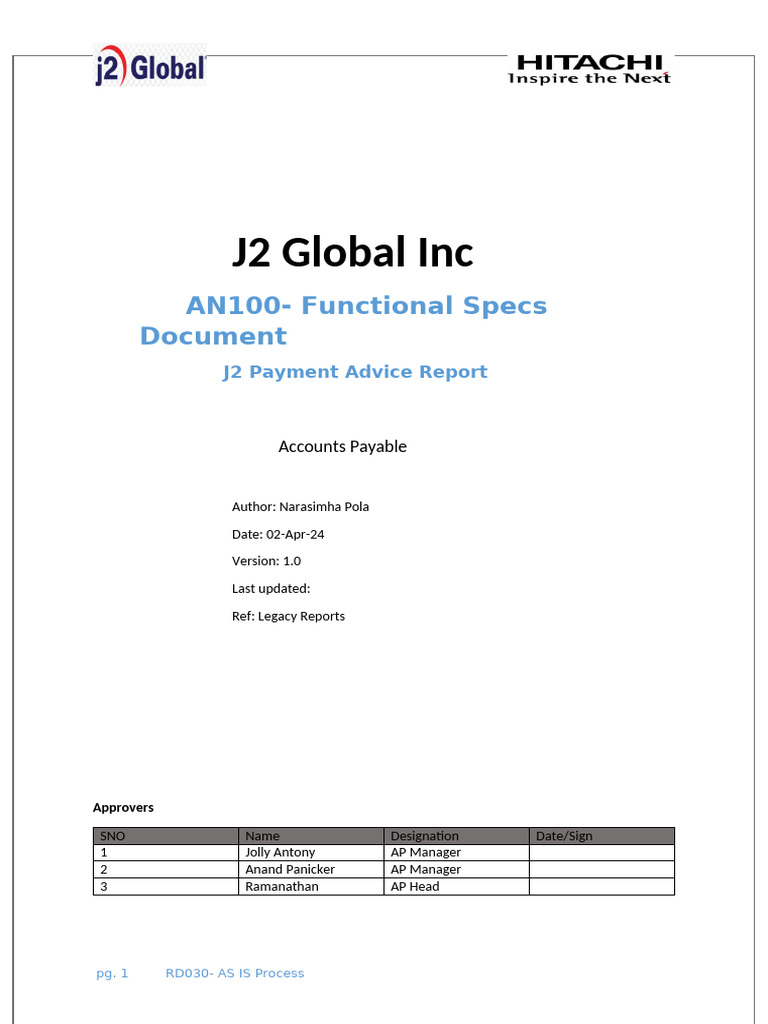AN100 J2 Remittance Advice Report | PDF | Accounts Payable | Computing