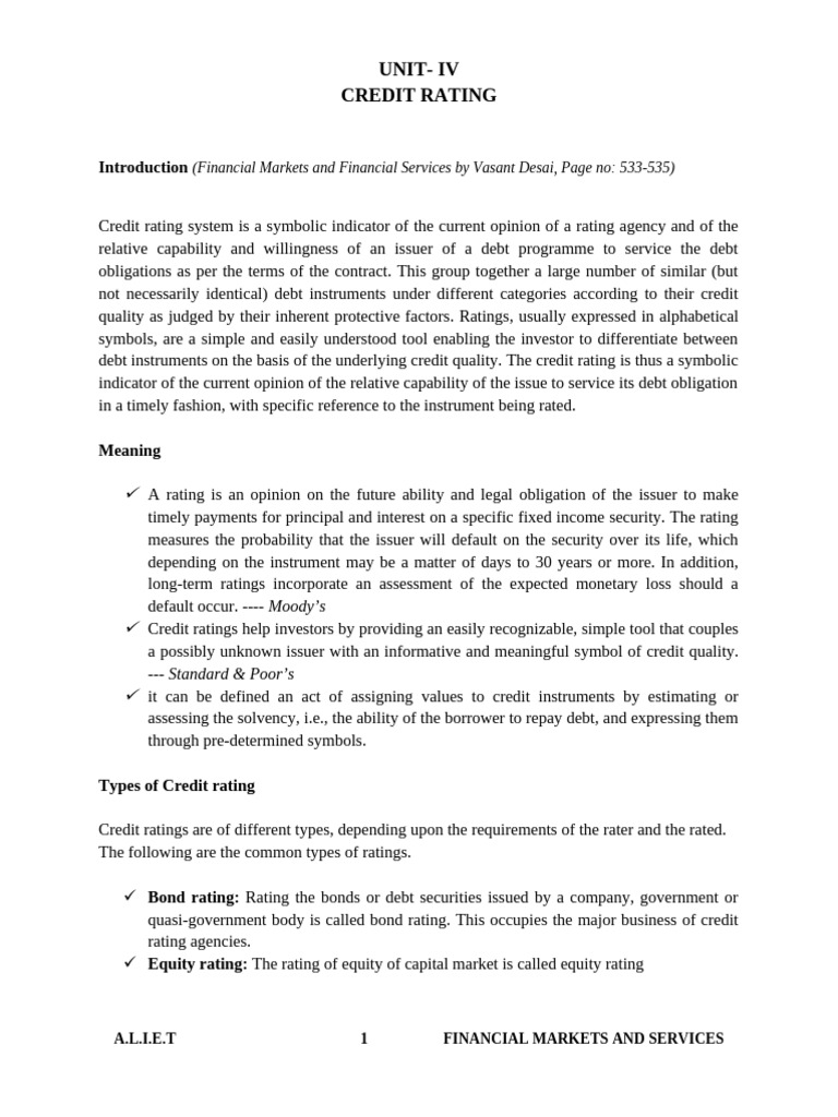 Understanding Credit Ratings and Types | PDF | Investment Fund | Mutual ...