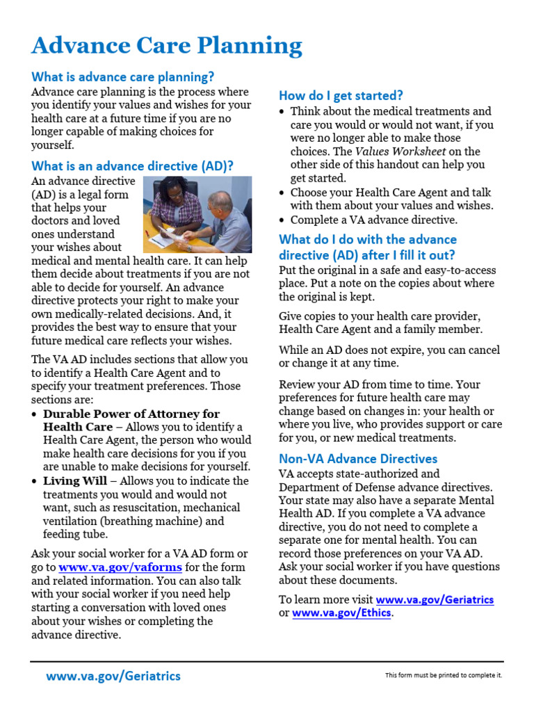 Advance Care Planning Guide and AD Form | PDF | Clinical Medicine ...