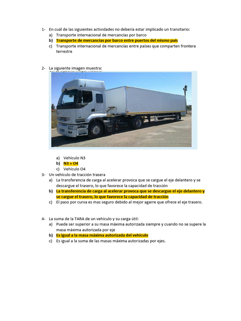 Preguntas sobre transporte y vehículos | PDF | Eje | Motores