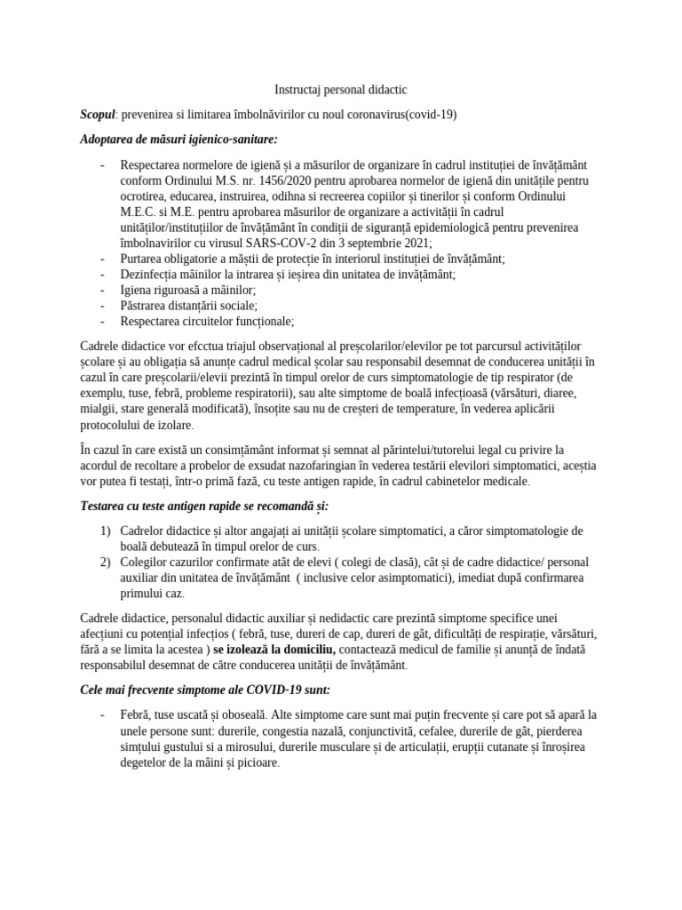 Instructaj Personal Didactic | PDF