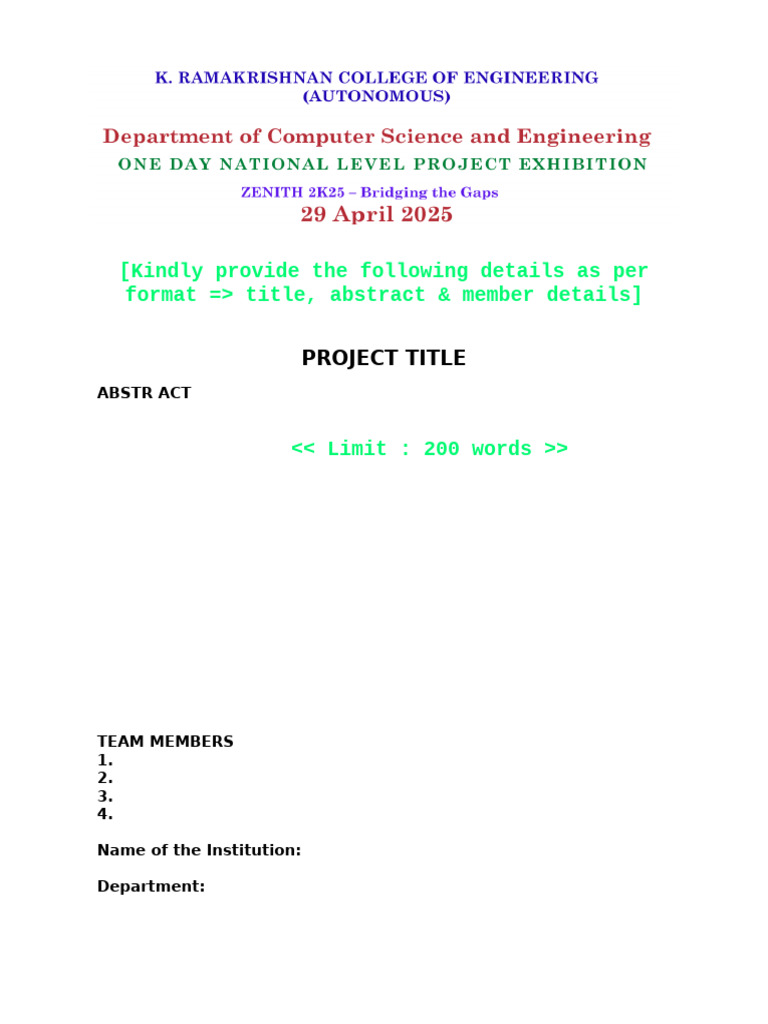 Abstract Template | PDF