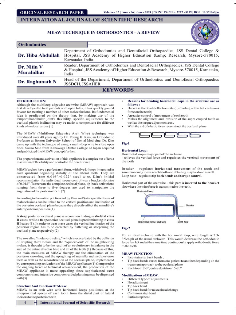 MEAW Technique in Orthodontics Review | PDF | Orthodontics | Dental Anatomy