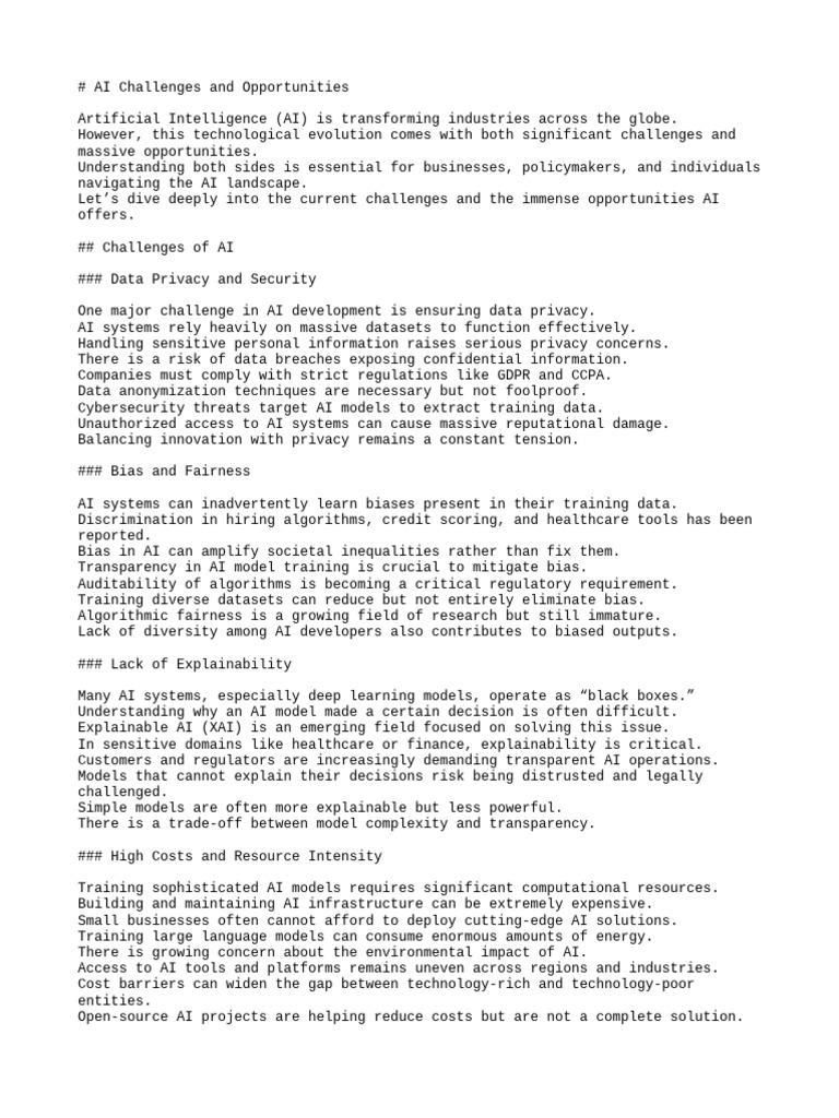 AI Challenges and Opportunities | PDF | Artificial Intelligence ...