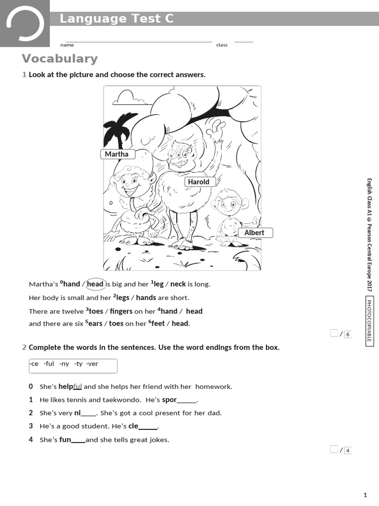 A1 Language Test C Overview | PDF | Communication | Learning