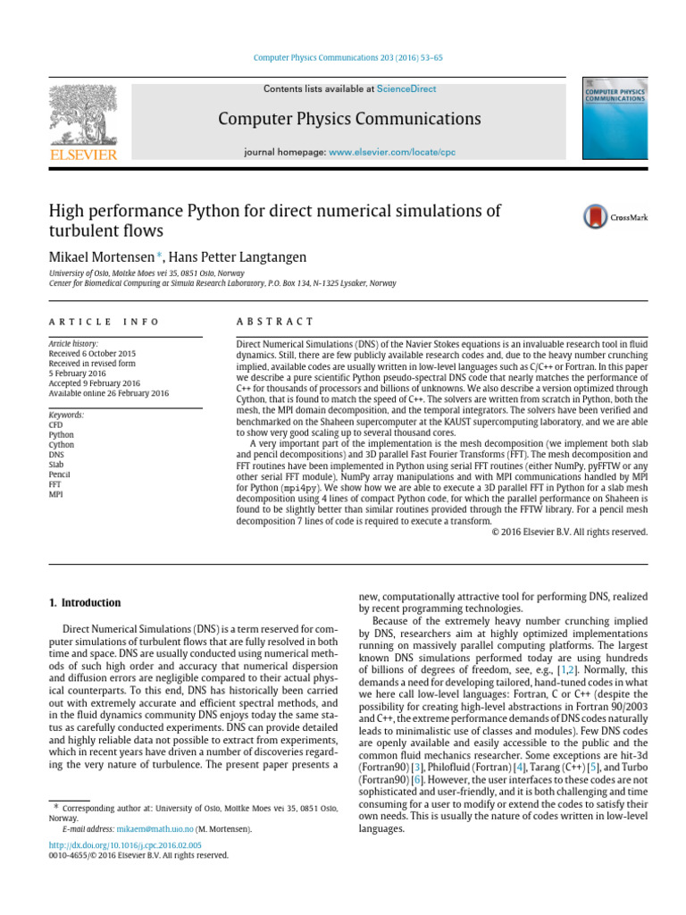 High-Performance Python for DNS | PDF | Message Passing Interface ...