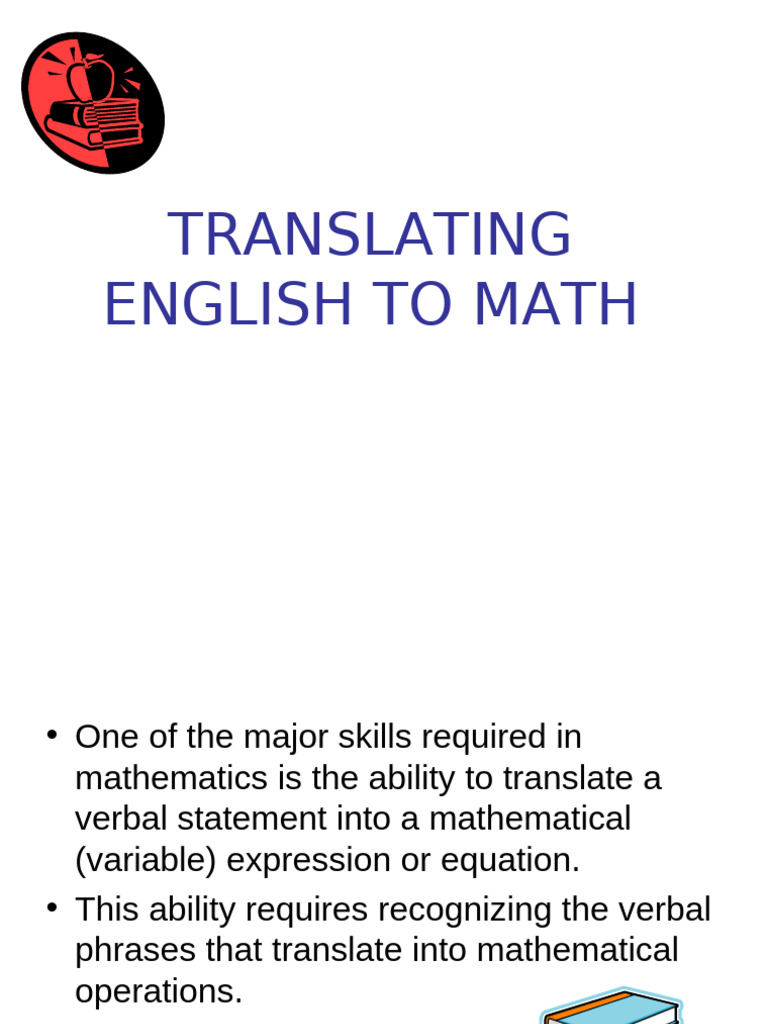 English to Math Translation Guide | PDF | Subtraction | Division ...