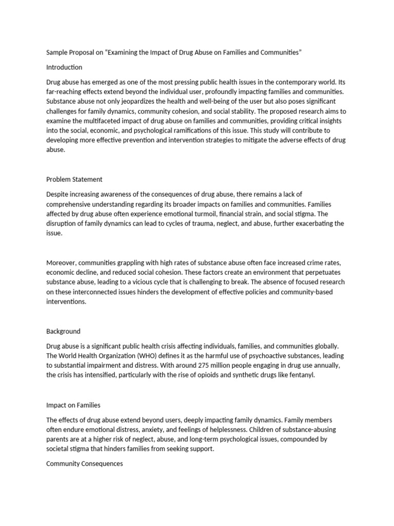 Impact of Drug Abuse on Families & Communities | PDF | Substance Abuse ...