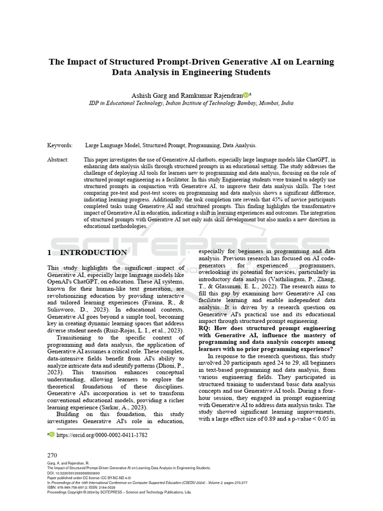 The Impact of Structured Prompt-Driven Generative AI On Learning Data ...
