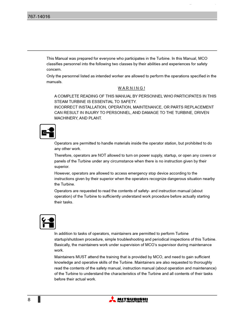 Steam Turbine Safety Manual Overview | PDF